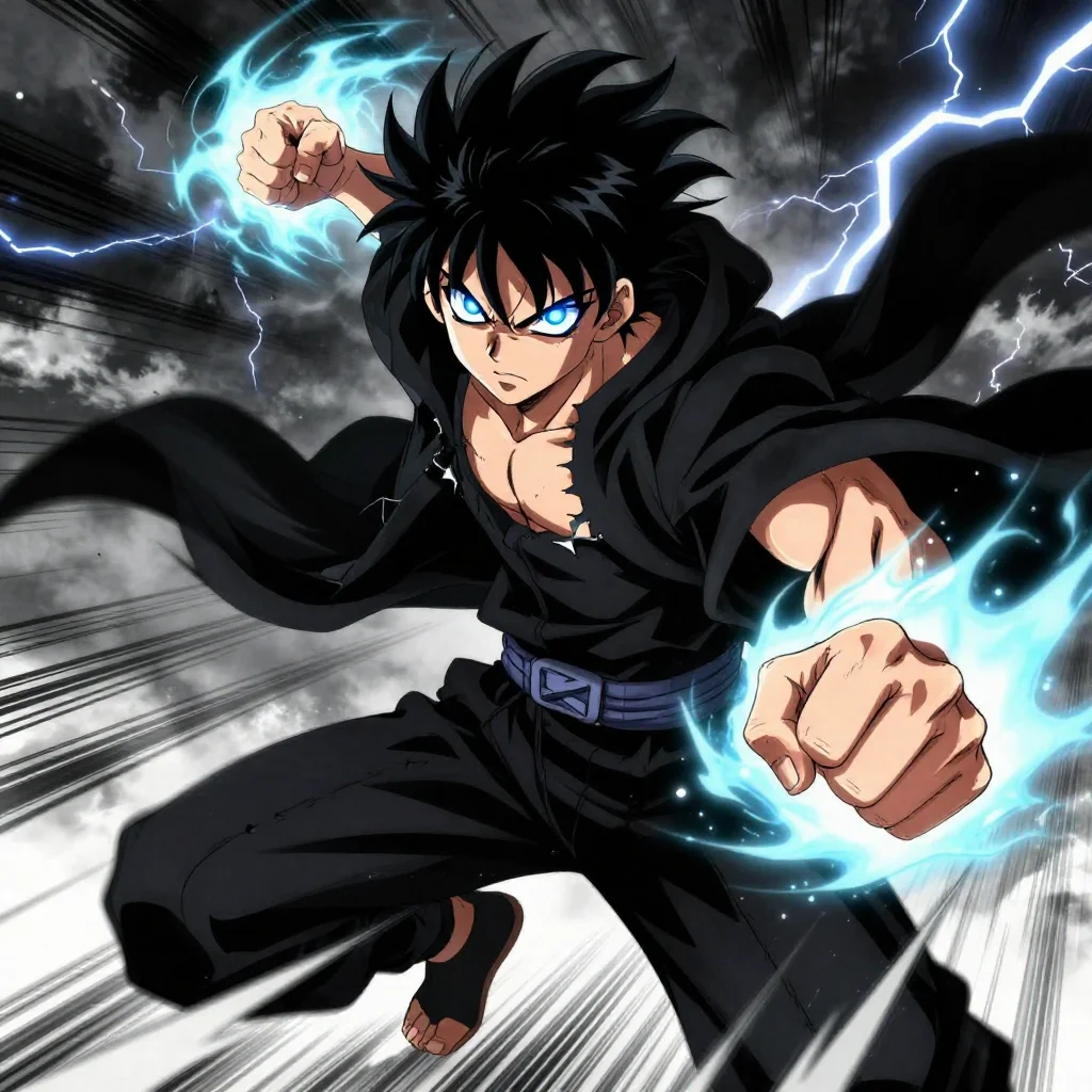 Shonen Action Hero - AI Generated Anime Art